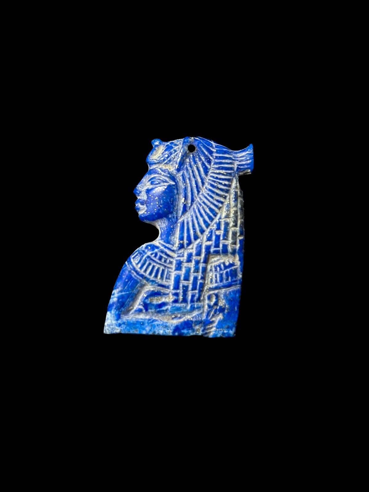 One of a Kind Egyptian Queen Cleopatra from pure Lapis Lazuli , Rare Find Statue