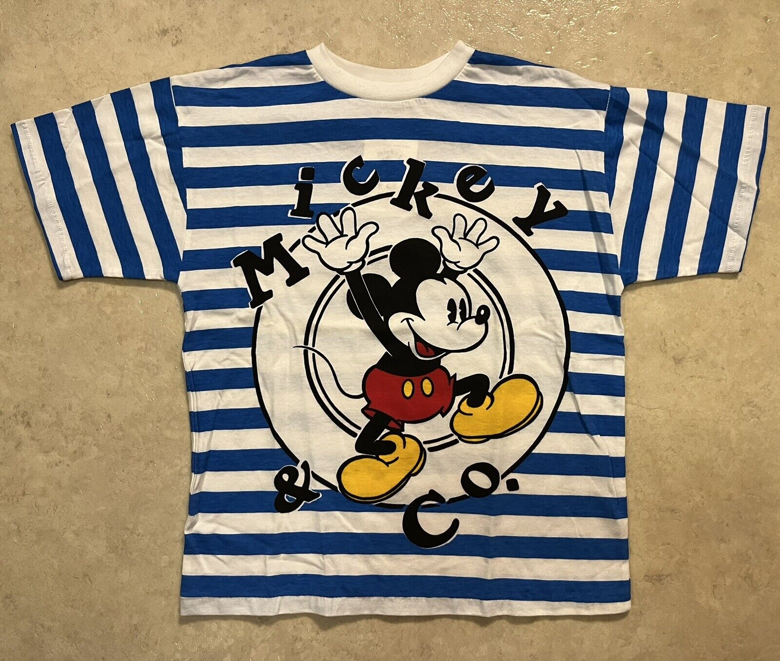 VTG 80s 90s Disney Mickey And Co Striped T-Shirt Sz 7/8 Mickey Mouse Shirt ✅ NWT