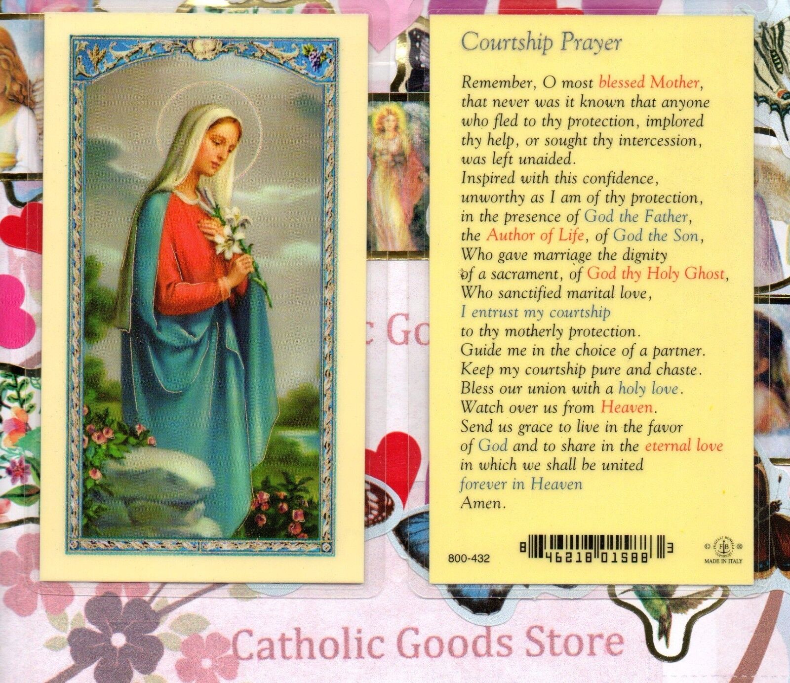 Courtship Prayer - Laminated  Holy Card