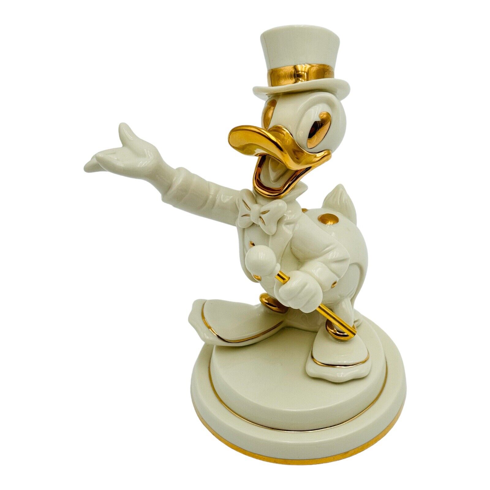 Lenox Disney Showcase Collection Debonair Donald Duck 6” Ivory & Gold Figurine