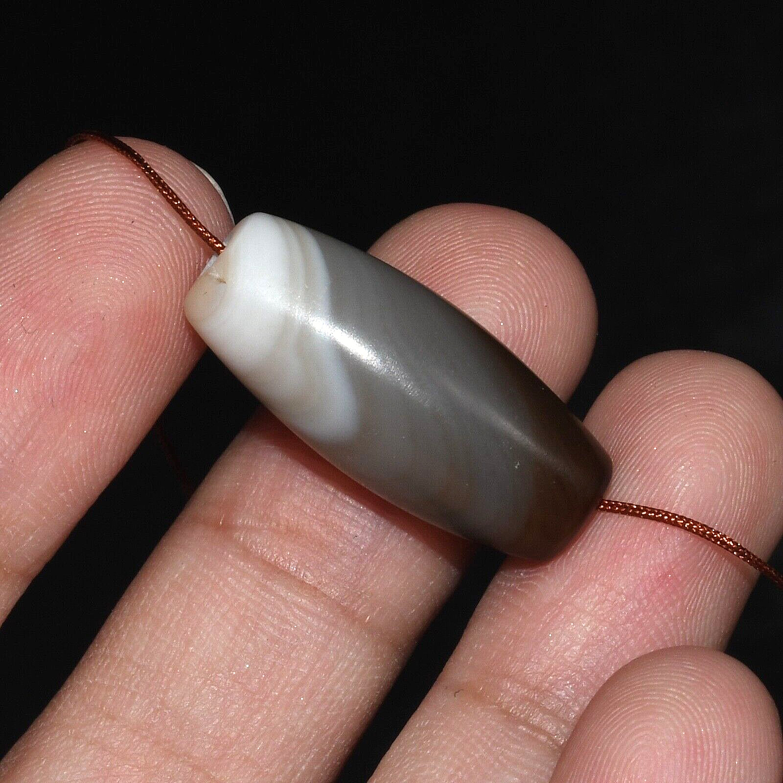 Authentic Ancient Near Eastern Banded Agate Stone Bead over 1200 Years Old