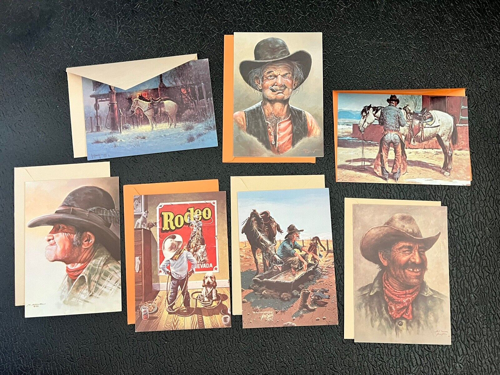 Vintage Leanin Tree Greeting Cards 7 Birthday Cowboy Boy Pistol Dog Western 1979