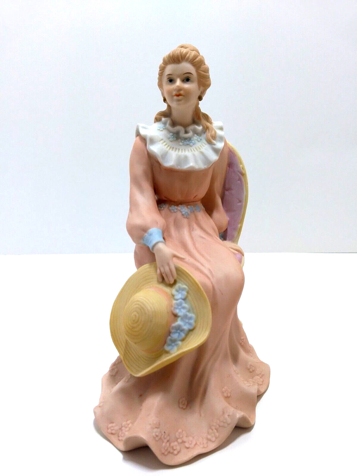 Homco Courtney Dream Victorian Lady Sitting In Chair Porcelain Figurine -Vintage