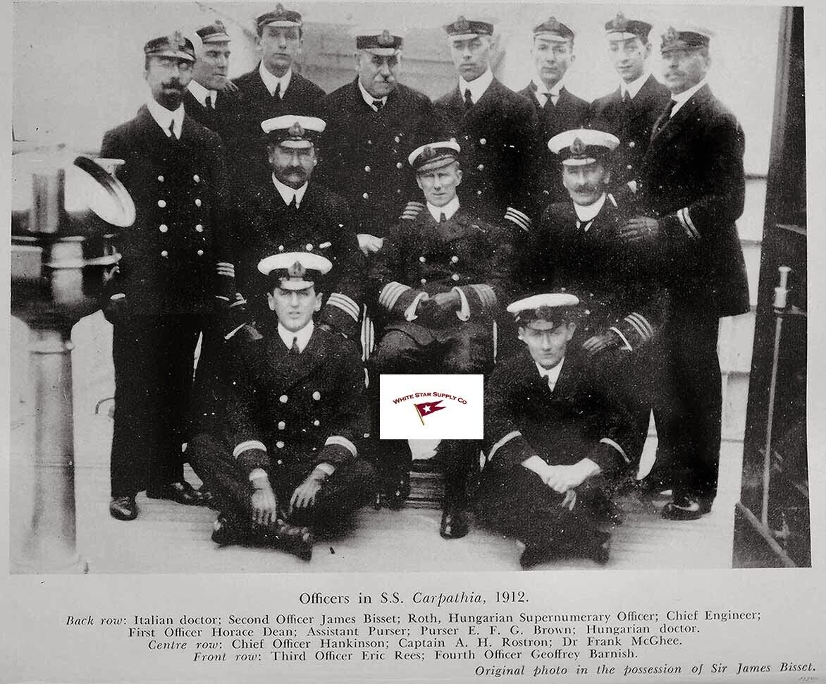 SS Carpathia Officers 1912 very nice clean reprint image 8.5 x 11