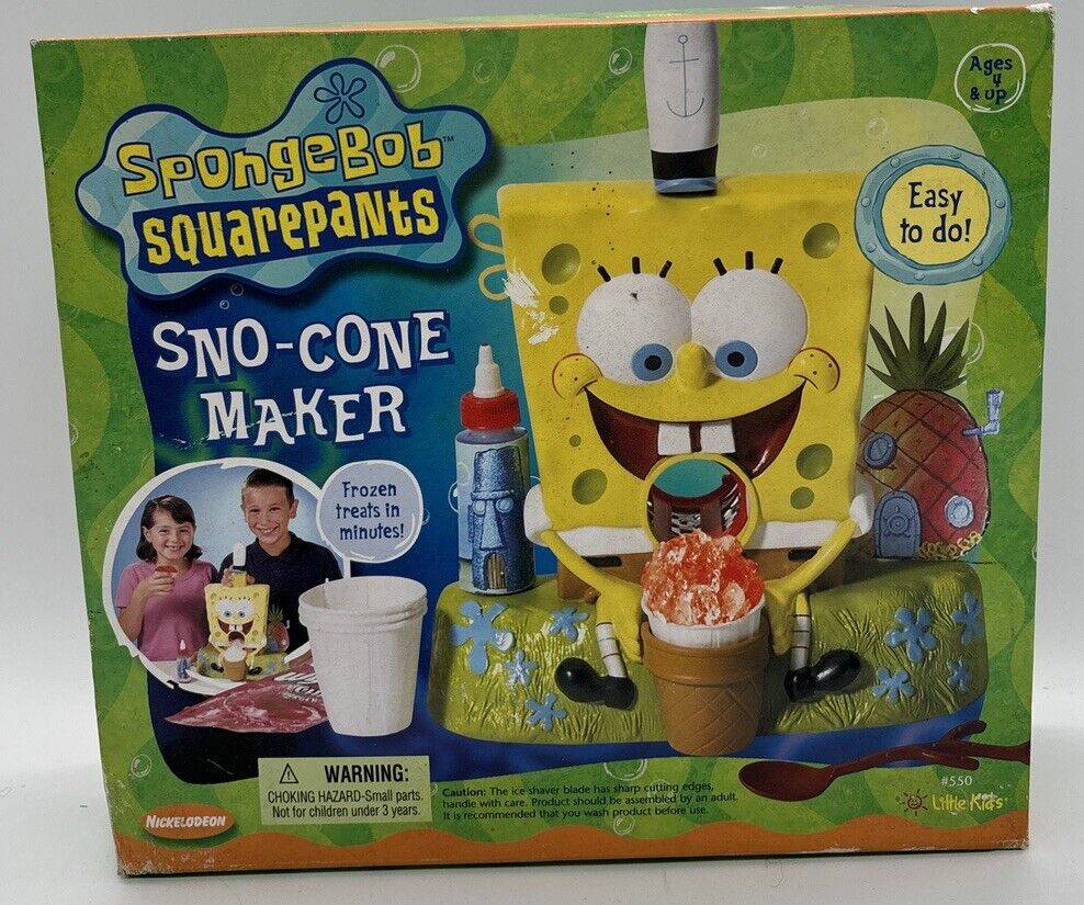 New In Box SpongeBob SquarePants Snow Cone Maker Complete 2001
