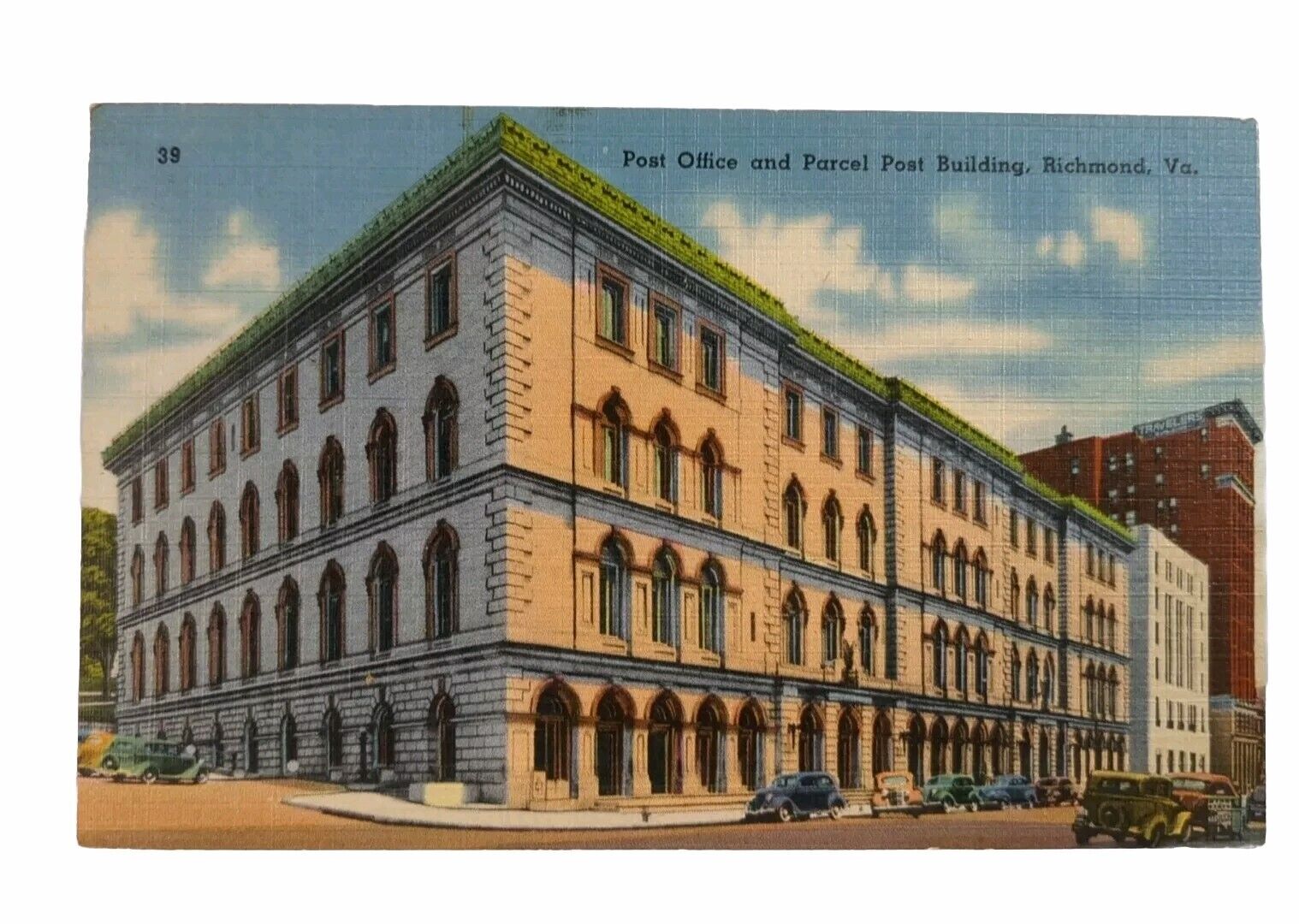 Richmond Virginia VA Post Office Parcel Post Building Penny Postcard 1947