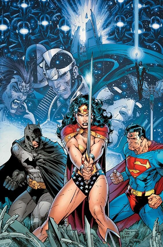 Infinite Crisis Giclee on Paper 3/250 Signed by Jim Lee-Batman/Superman/WW