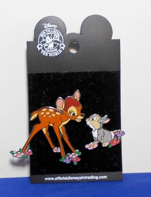 Disney Bambi and Thumper on Flowers 2 Pin Set Disney Pin New