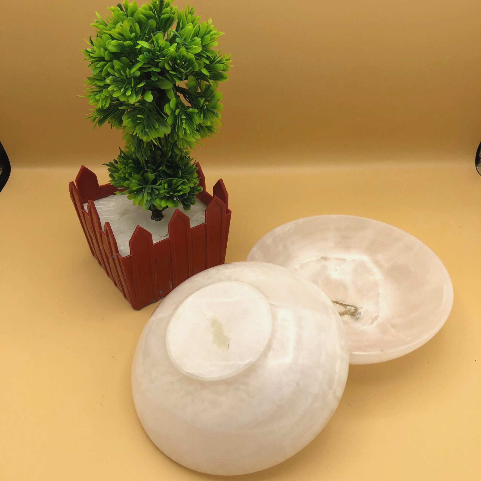 Highly UV Light Reactive Pink Calcite Bowls Reiki Healing High Quality Deco Item