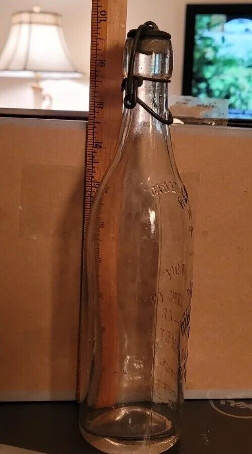 Vintage Clear Glass Bottle Mt. Hope Distilling Company Providence Rhode Island