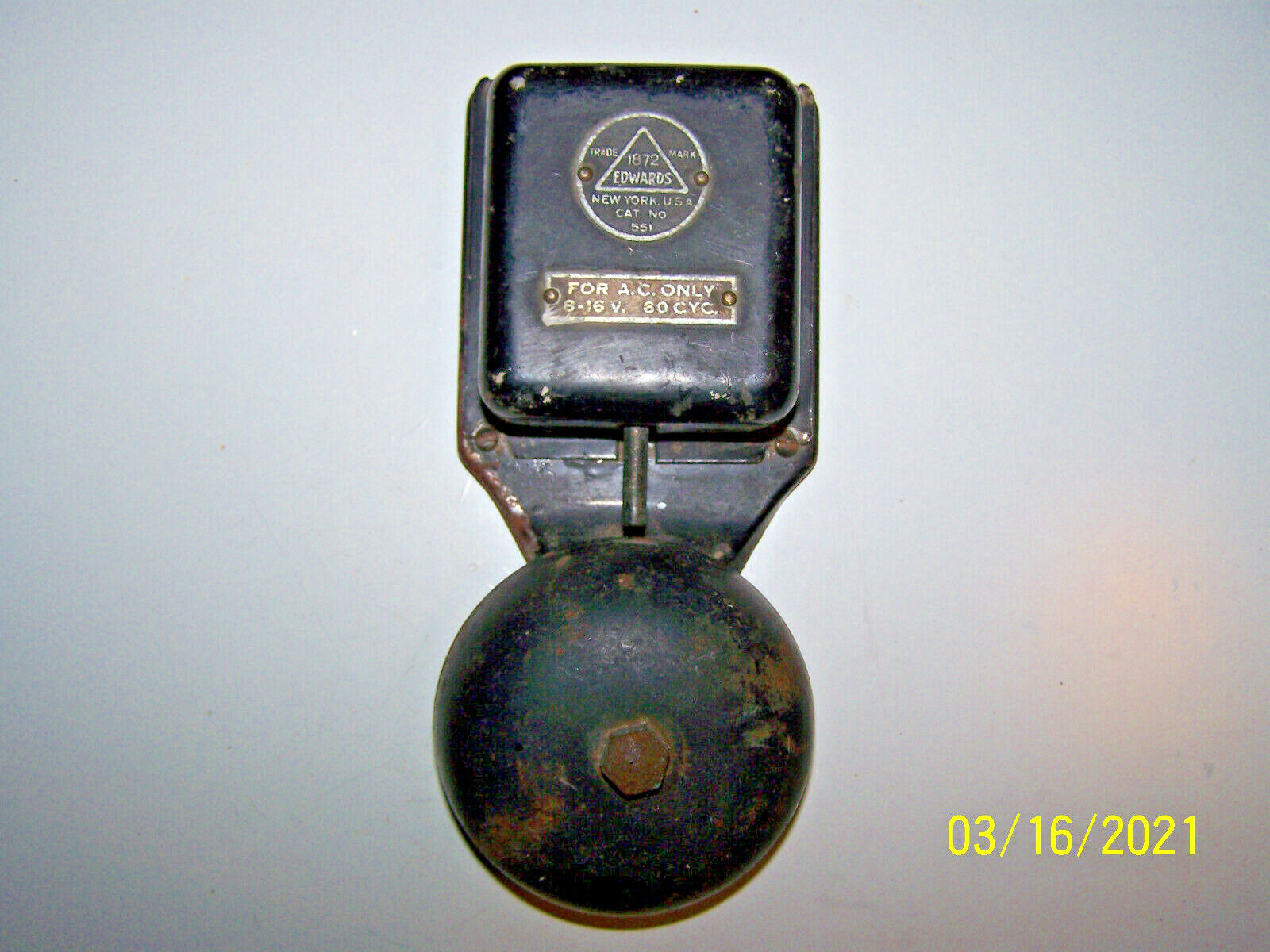 VINTAGE ELECTRIC EDWARDS #551 TELEPHONE / FIRE ALARM BELL
