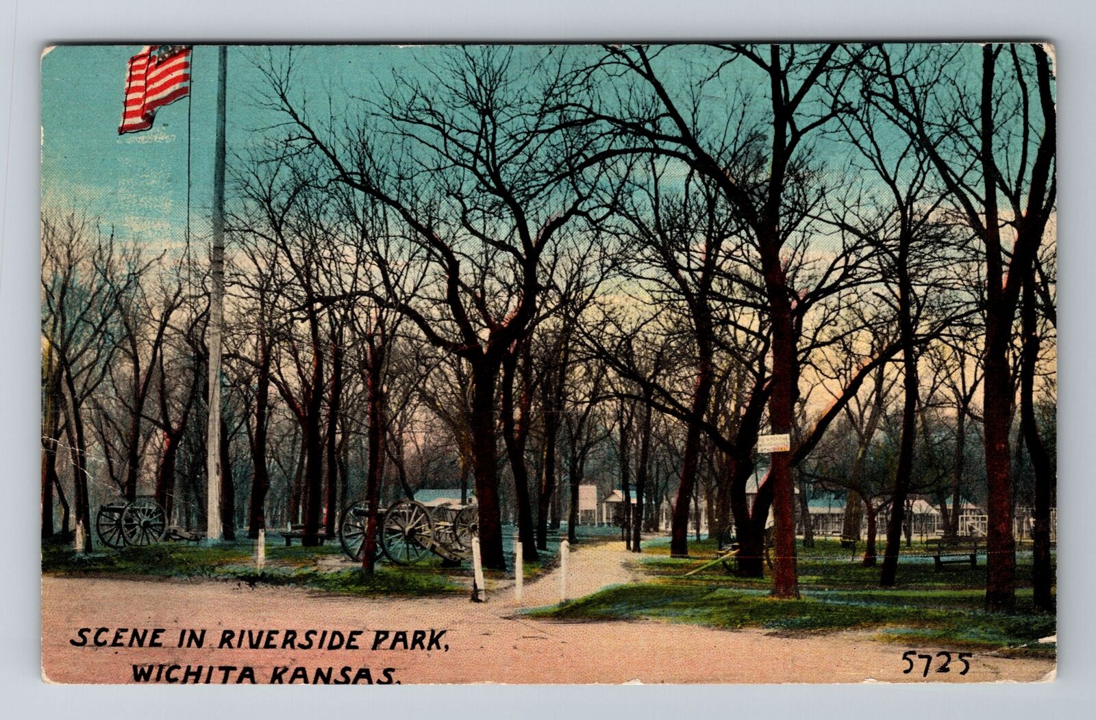 Wichita KS-Kansas, Scene In Riverside Park, Antique, Vintage c1912 Postcard