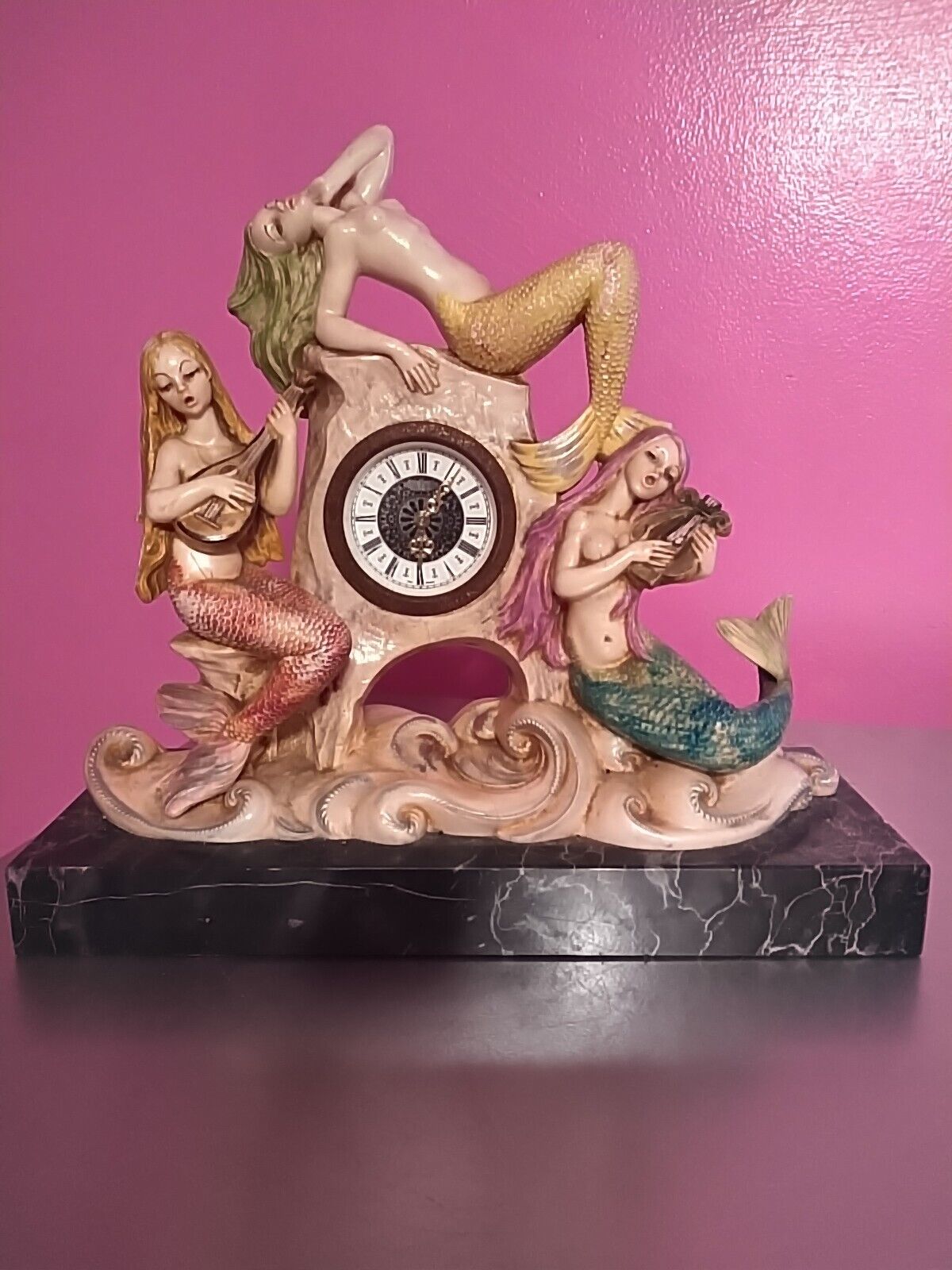 Vintage Depose Italy Mermaid Wind Up Clock