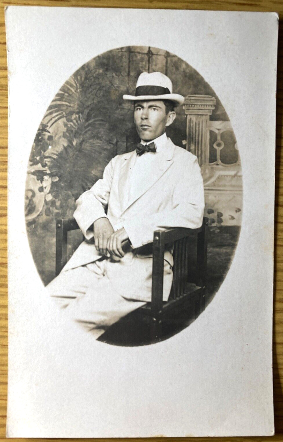 1910s RPPC HANDSOME MAN IN HAT antique real photo postcard KANSAS CITY, MISSOURI