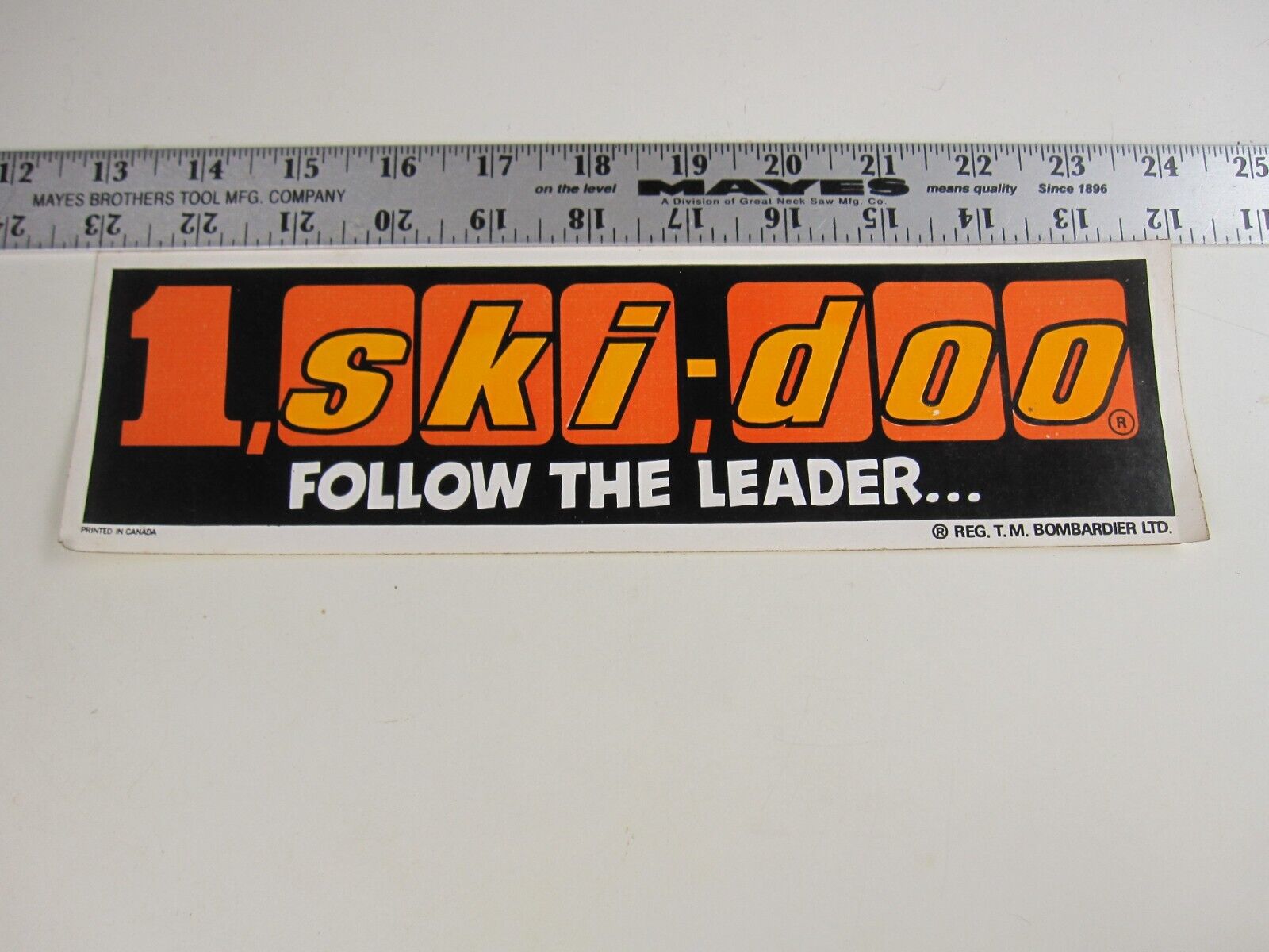 Vintage Bombardier 1, Ski-Doo Follow the Leader... Bumper Sticker  BIS