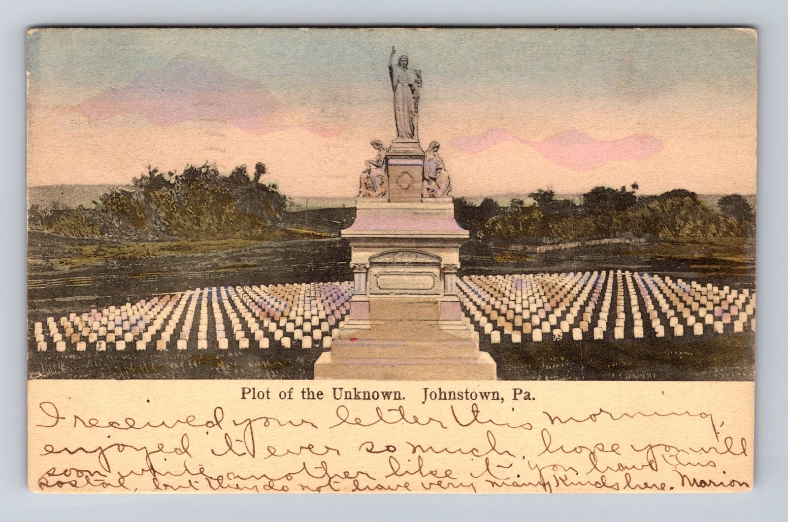Johnstown PA-Pennsylvania, Plot Of The Unknown, Vintage c1906 Postcard