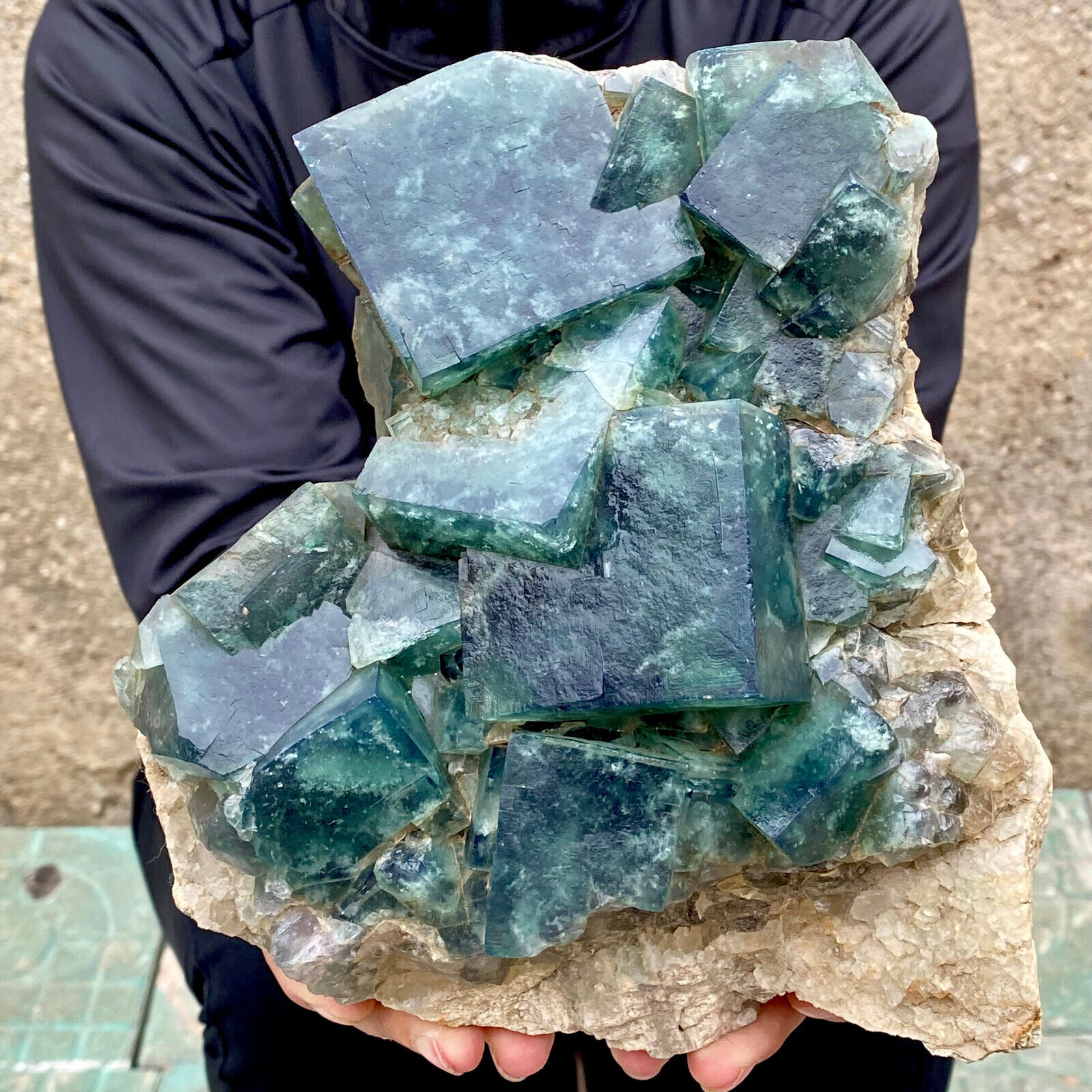 11.1LB natural super beautiful green fluorite crystal ore standard sample