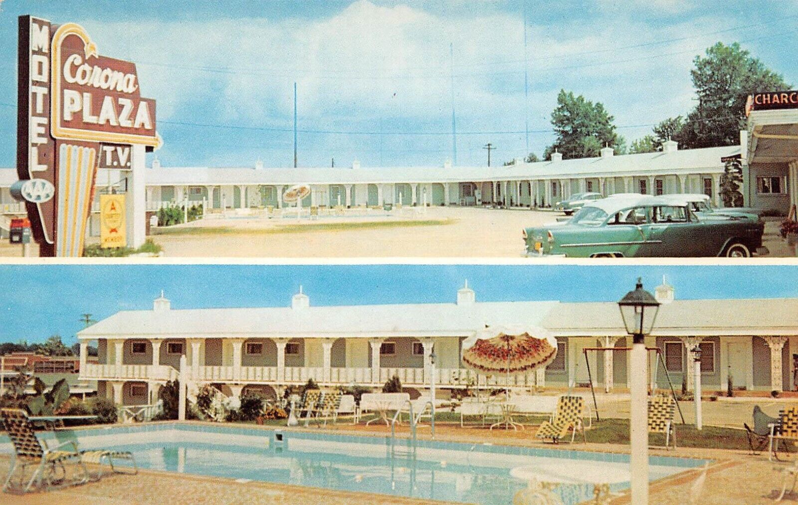 Corona Plaza Motel Corinth Mississippi Nice Swimming Pool Postcard 7625