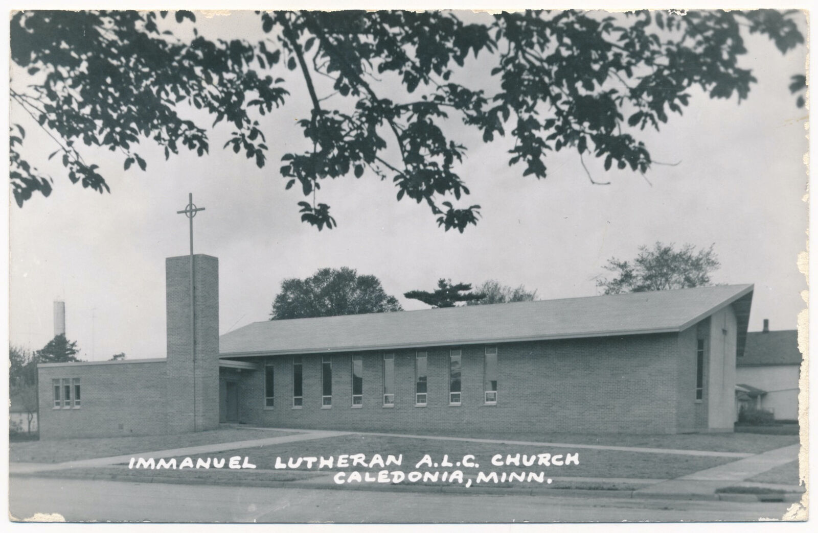 Immanuel Lutheran Church, Caledonia, Minnesota 1950s RPPC