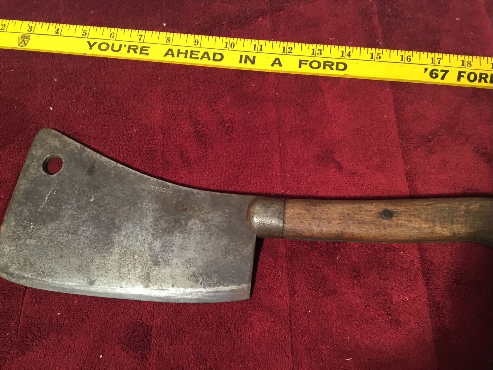 [RARE] ANTIQUE FOSTER BROS. #8 MEAT CLEAVER 16” GOOD CONDITION SOLID STEEL
