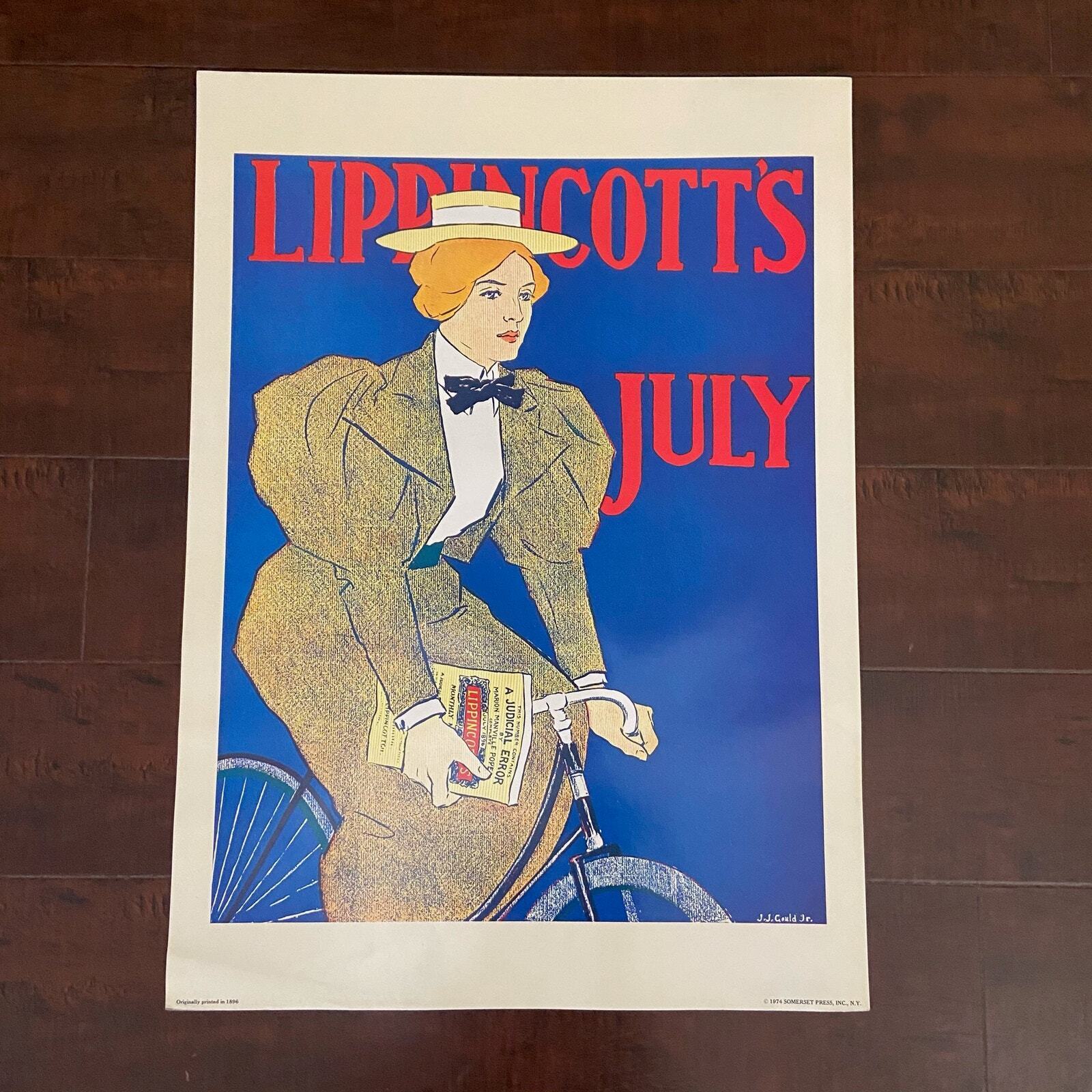 Vintage Lippincotts July JJ Gould Jr 1896 1974 Print Poster