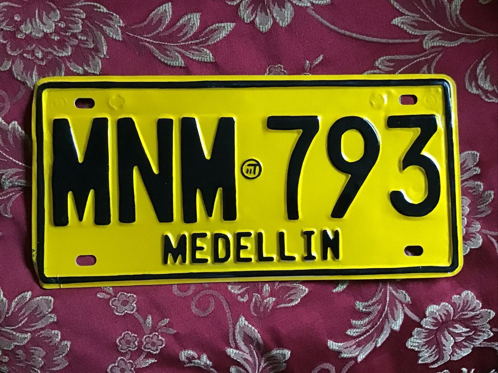 Colombia MEDELLIN “ RARE “ Authentic Repaired And Retouched License Plate
