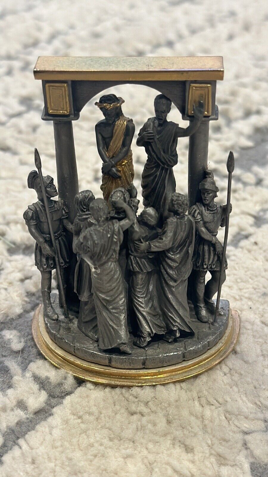 Vintage Franklin Mint Stations of the Cross 1st Station Jesus Condemned To Death