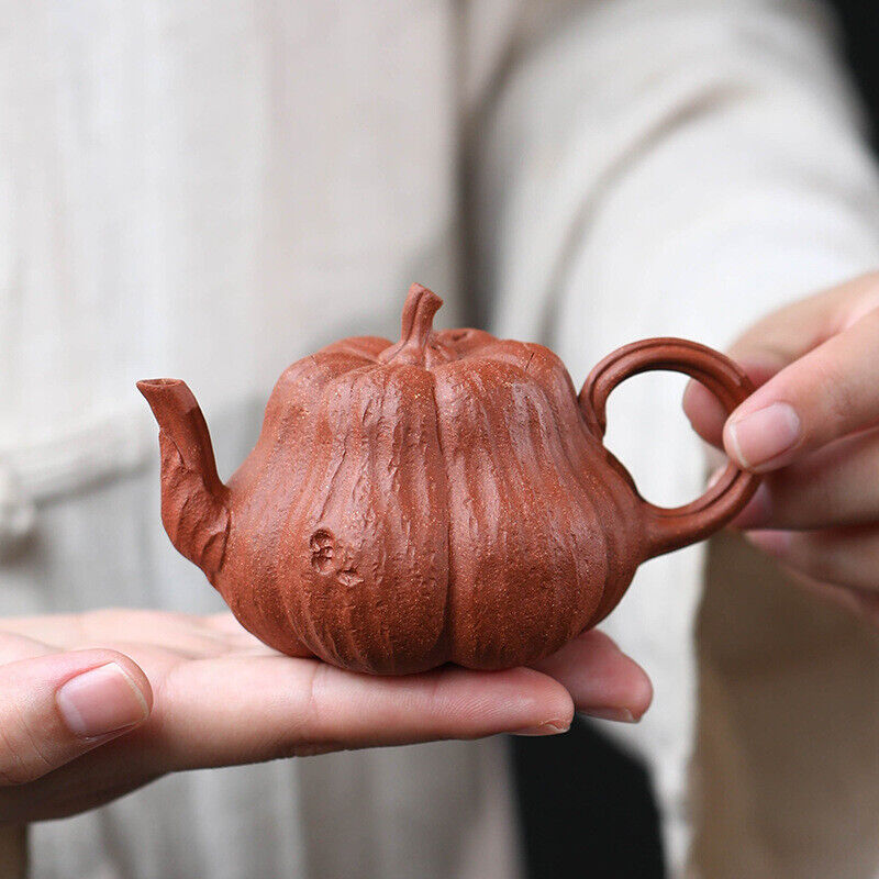 120cc Chinese Yixing Handmade Zisha Teapot Jiangponi Pumpkin Gongfu Tea Pot