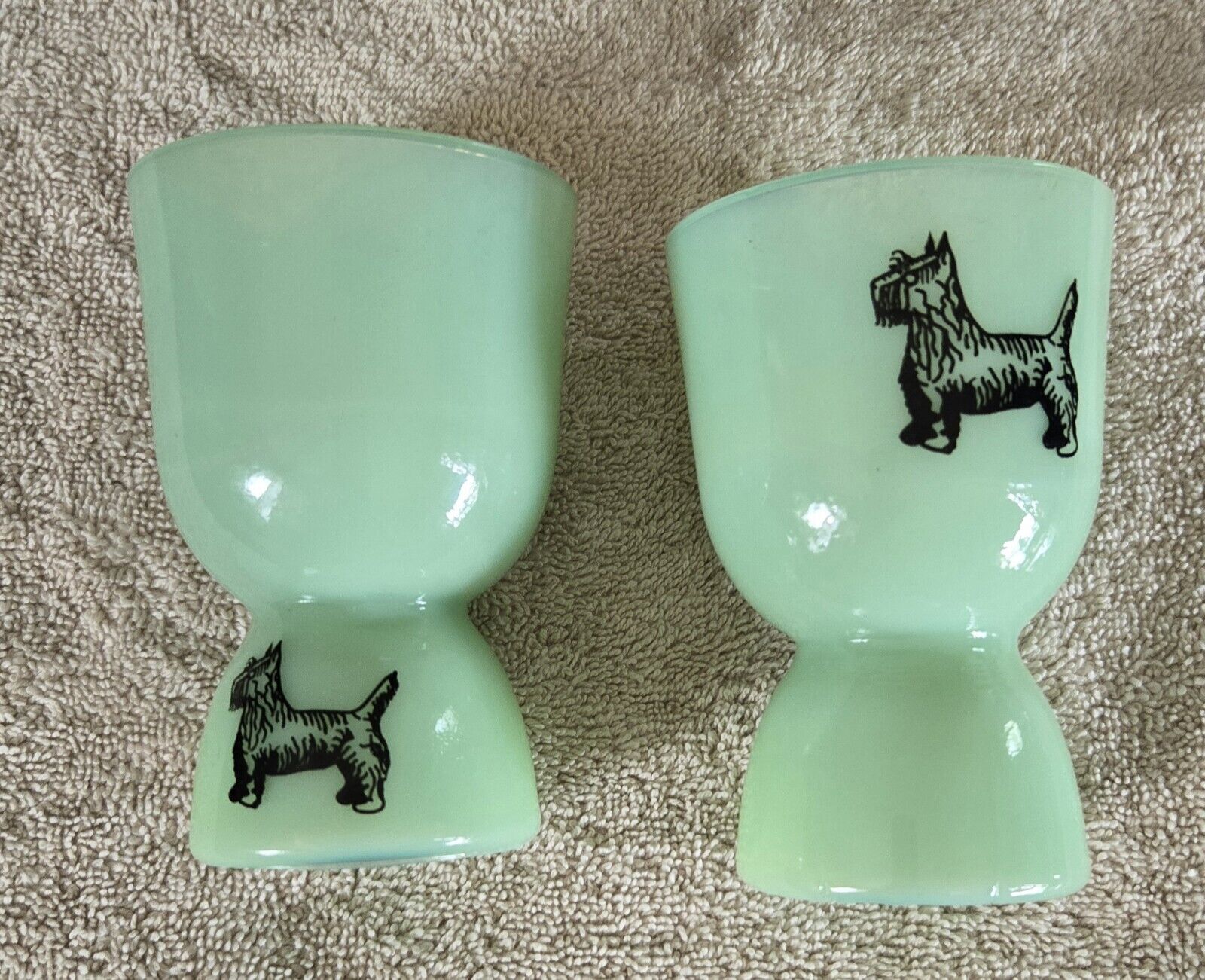 vintage jadeite double egg cups with 