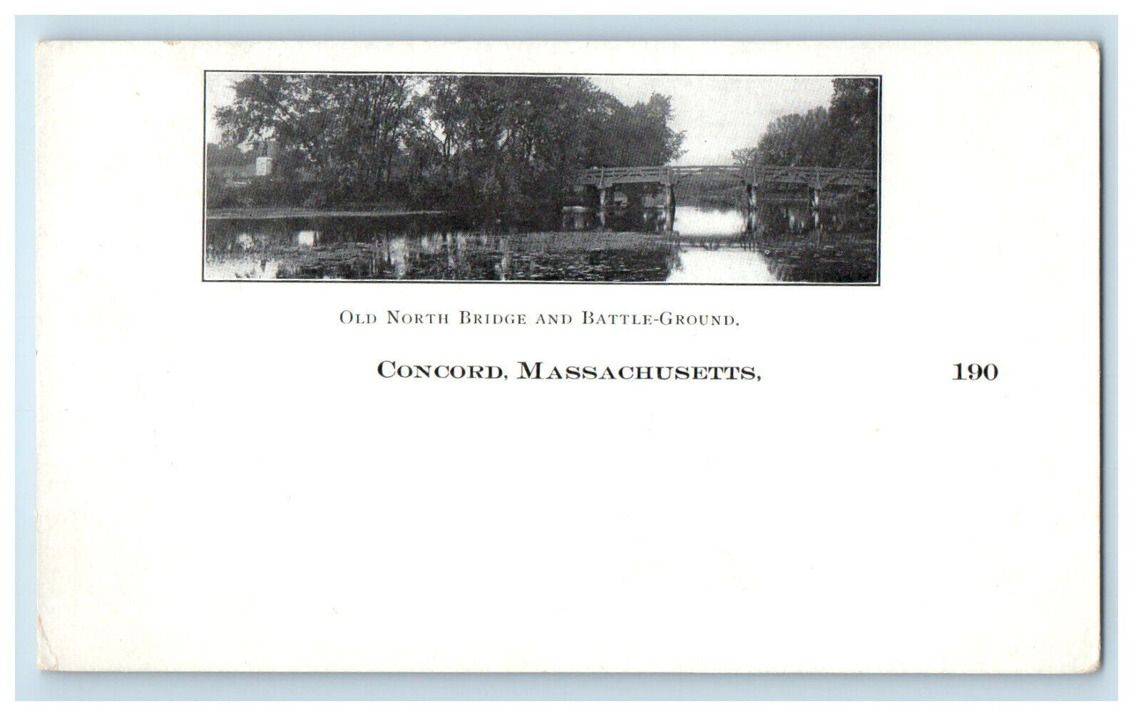 c1900s Old North Bridge and Battle Ground Concord Massachusetts MA PMC Postcard