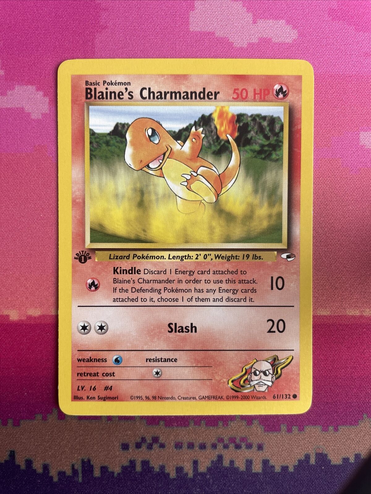 Pokemon Card Blaine's Charmander Gym Heroes 1st Edition Common 61/132 Near Mint