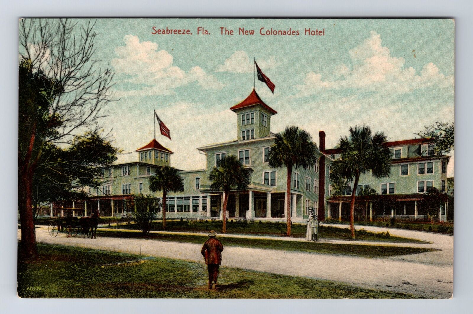 Seabreeze FL-Florida, The New Colonnades Hotel Advertising, Vintage Postcard