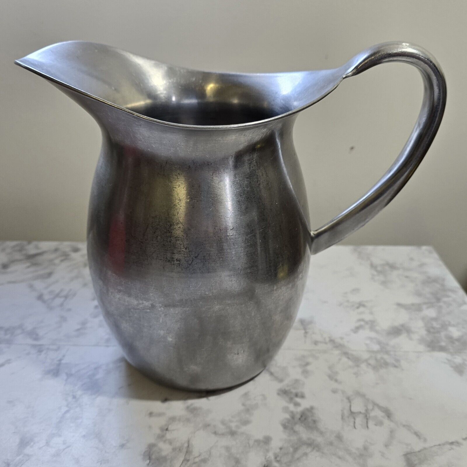The Vollrath Co. stainless steel pitcher Vintage large 8 inches tall USAMD