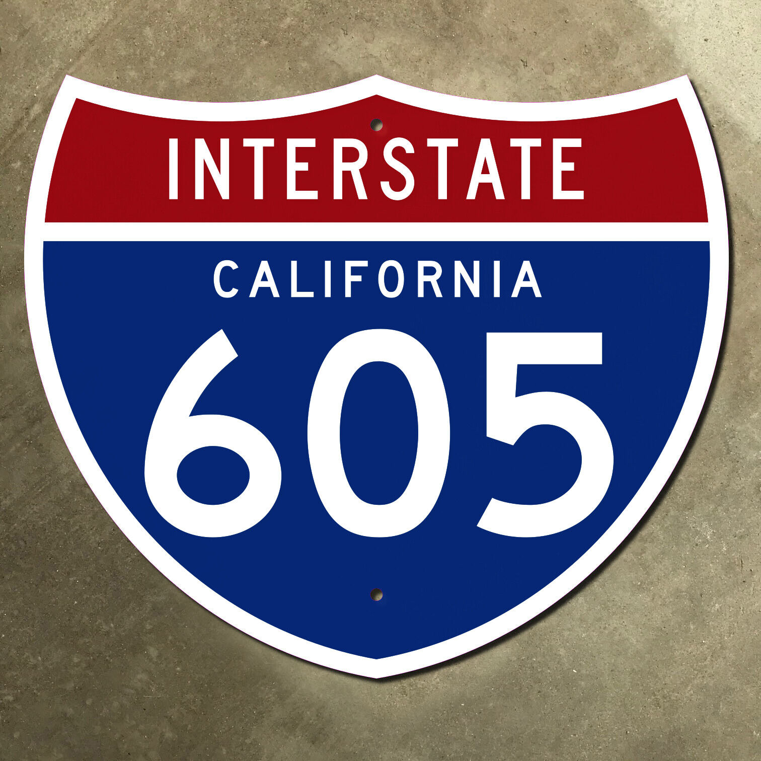 California interstate route 605 highway marker road sign Los Angeles 1961 21x18