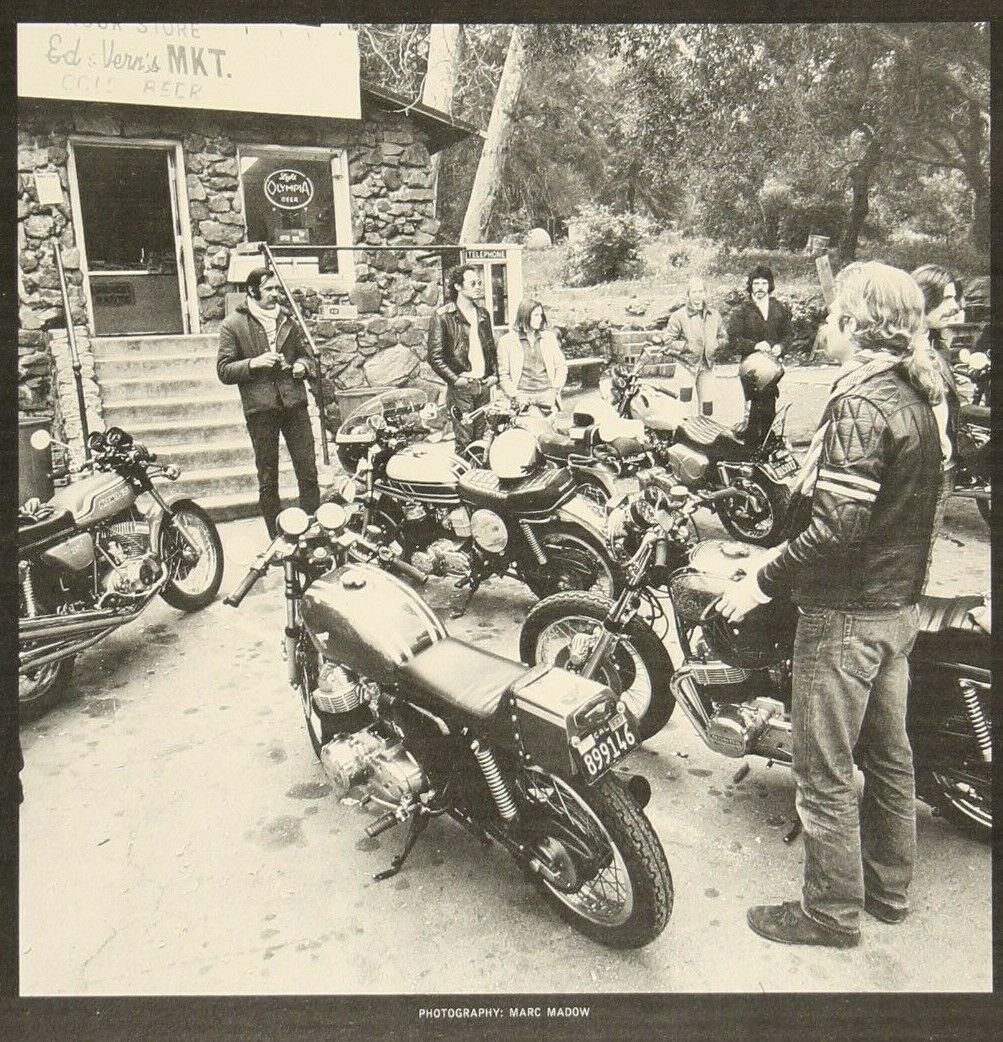 Motorcycles Rock Store Mulholland Drive LA Vintage Print Pictorial Article 1973