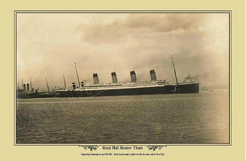 TITANIC ETC. 1012 - R.M.S. Titanic Departing Southampton Photo 8 x 12