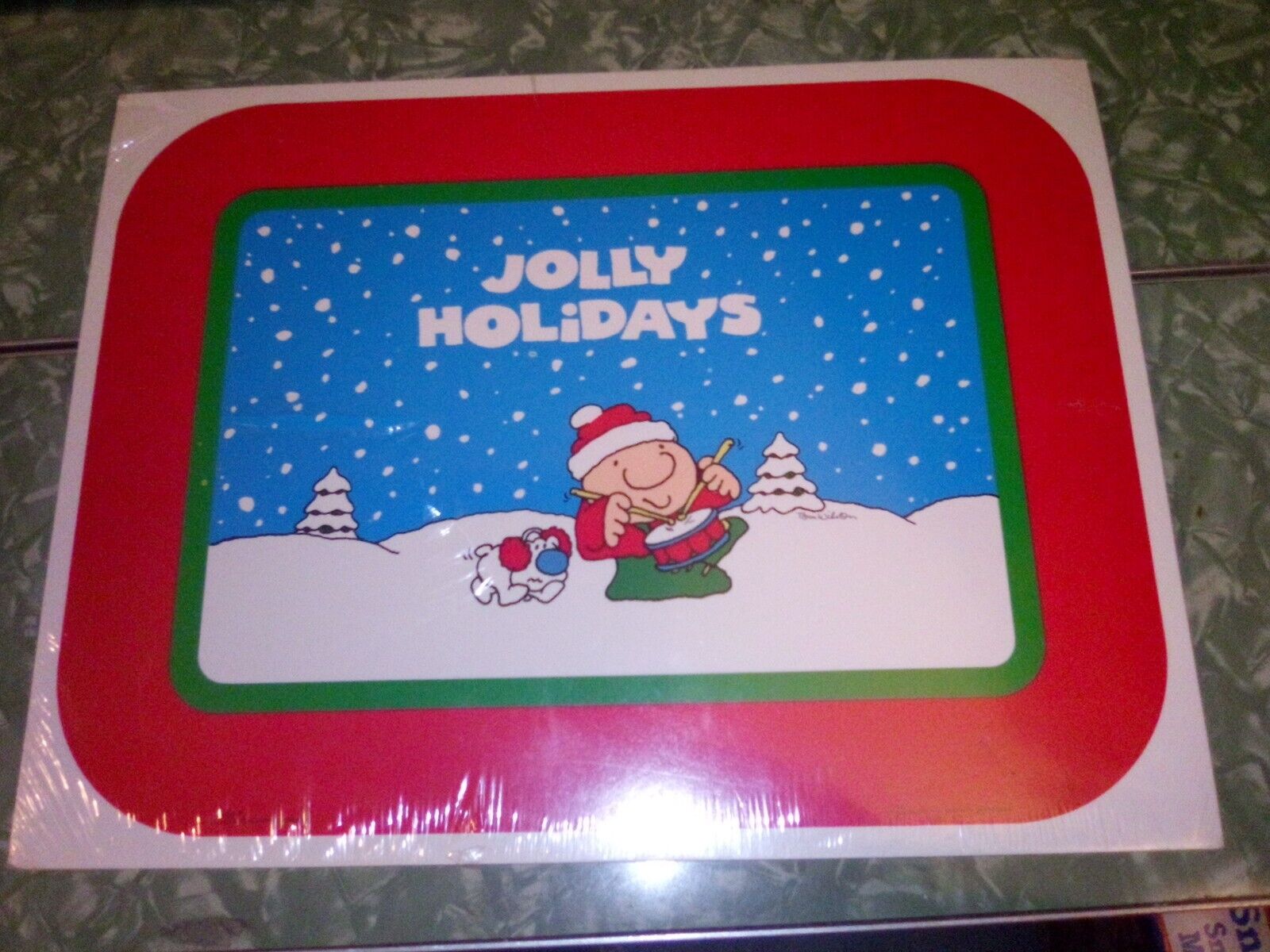  8 Ziggy's Jolly Holidays American Greetings Plastic Coated Placemats Sealed