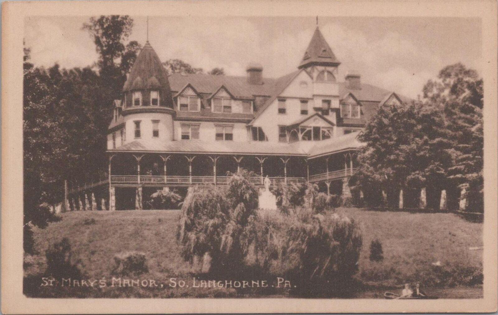 Postcard St Mary's Manor So Langhorne PA 