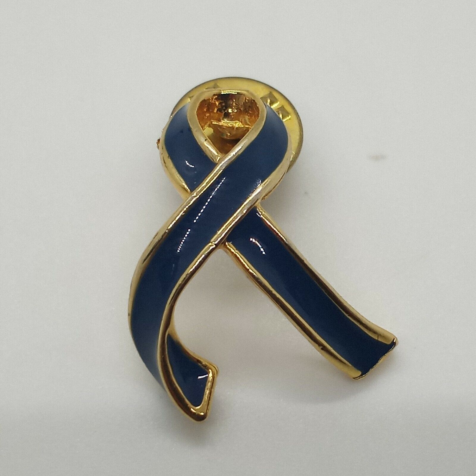 Blue Awareness Ribbon Lapel Pin Alzheimer Colon Cancer Arthritis Navy. 1\
