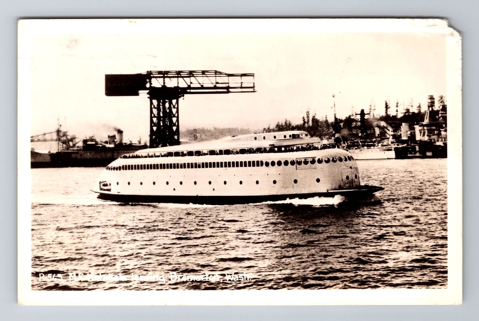 Bremerton WA- Washington, Ship, Transportation, Antique, Vintage c1945 Postcard