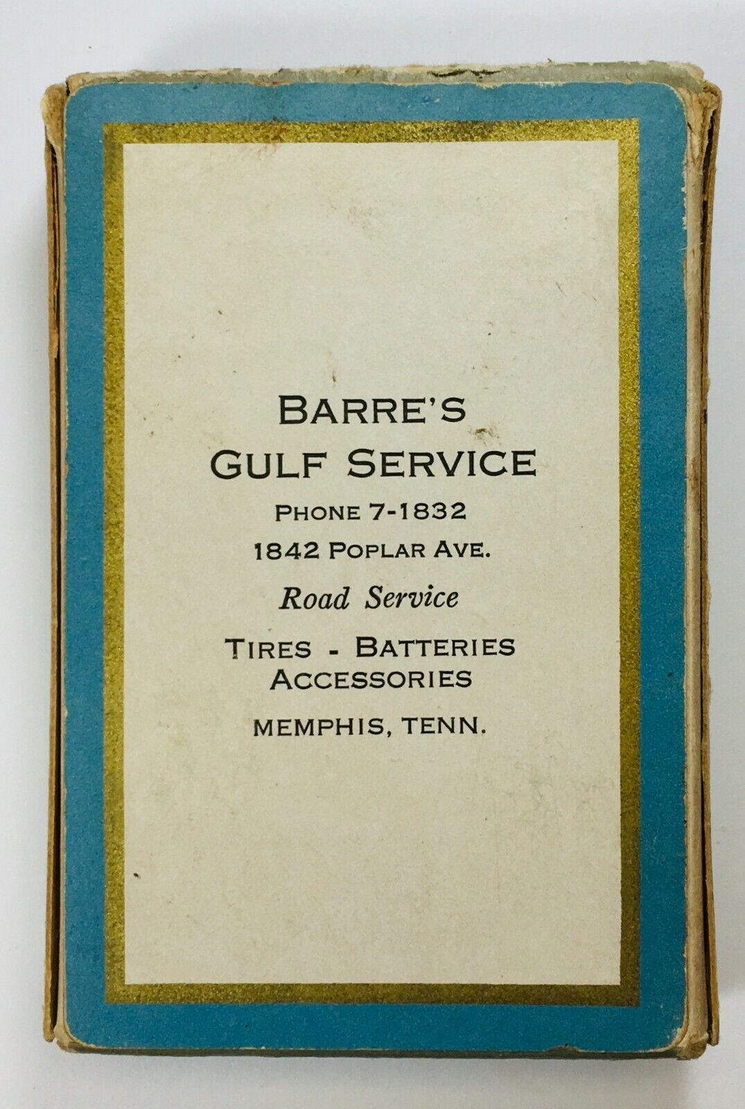 Barre's Gulf Service Memphis, TN Playing Cards Vintage