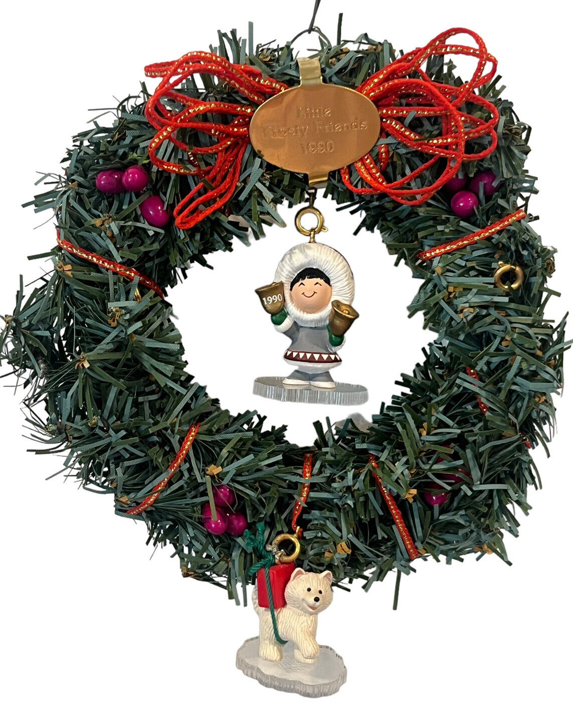 Vintage Hallmark Little Frosty Friends Collection Keepsake Ornament Wreath