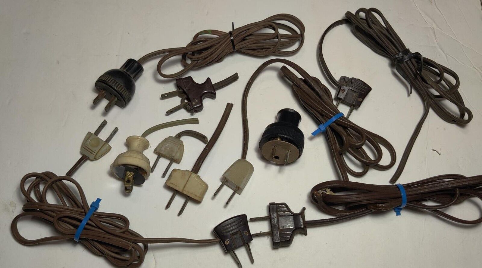 Antique Vintage Lot of 11 - Electrical Plugs for radio, lamps etc 