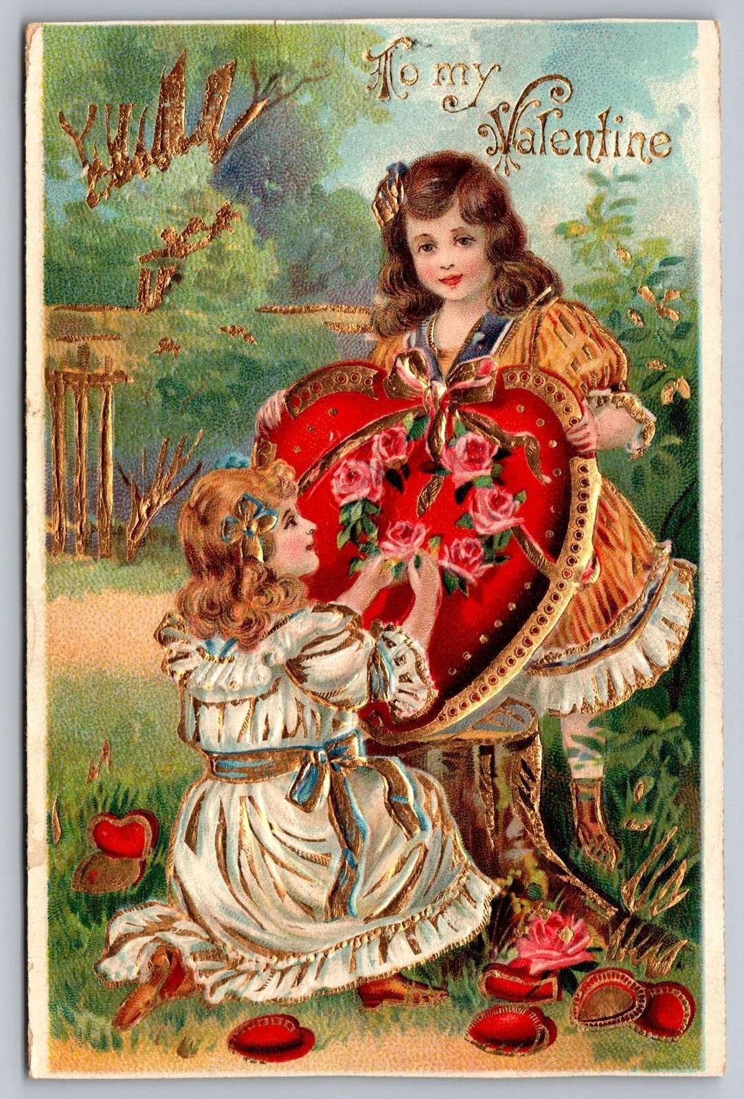 To my Valentine c1909 Antique Embossed German Postcard