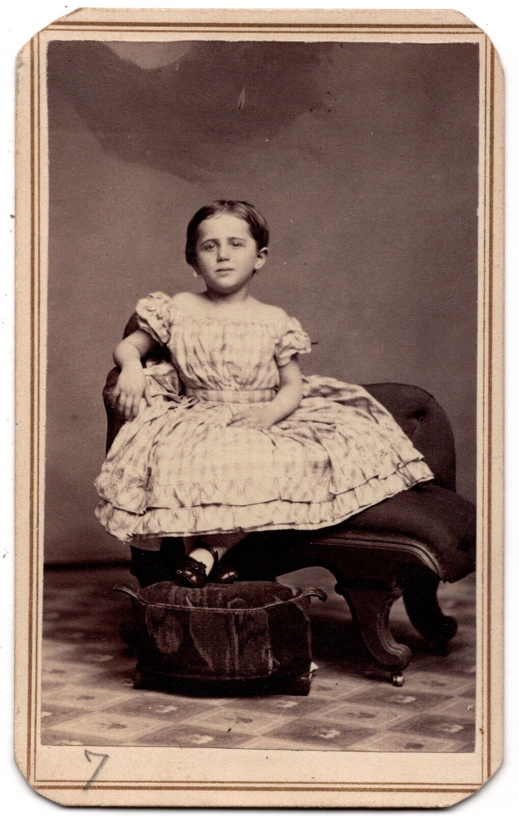 ANTIQUE CDV C. 1860s CUTE GIRL DIED AT 12 FROM NEURALGIA FREDERICK MARYLAND