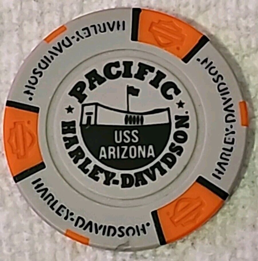 Harley Davidson Poker Chip Famous Pacific HD Honolulu Hawaii NEW