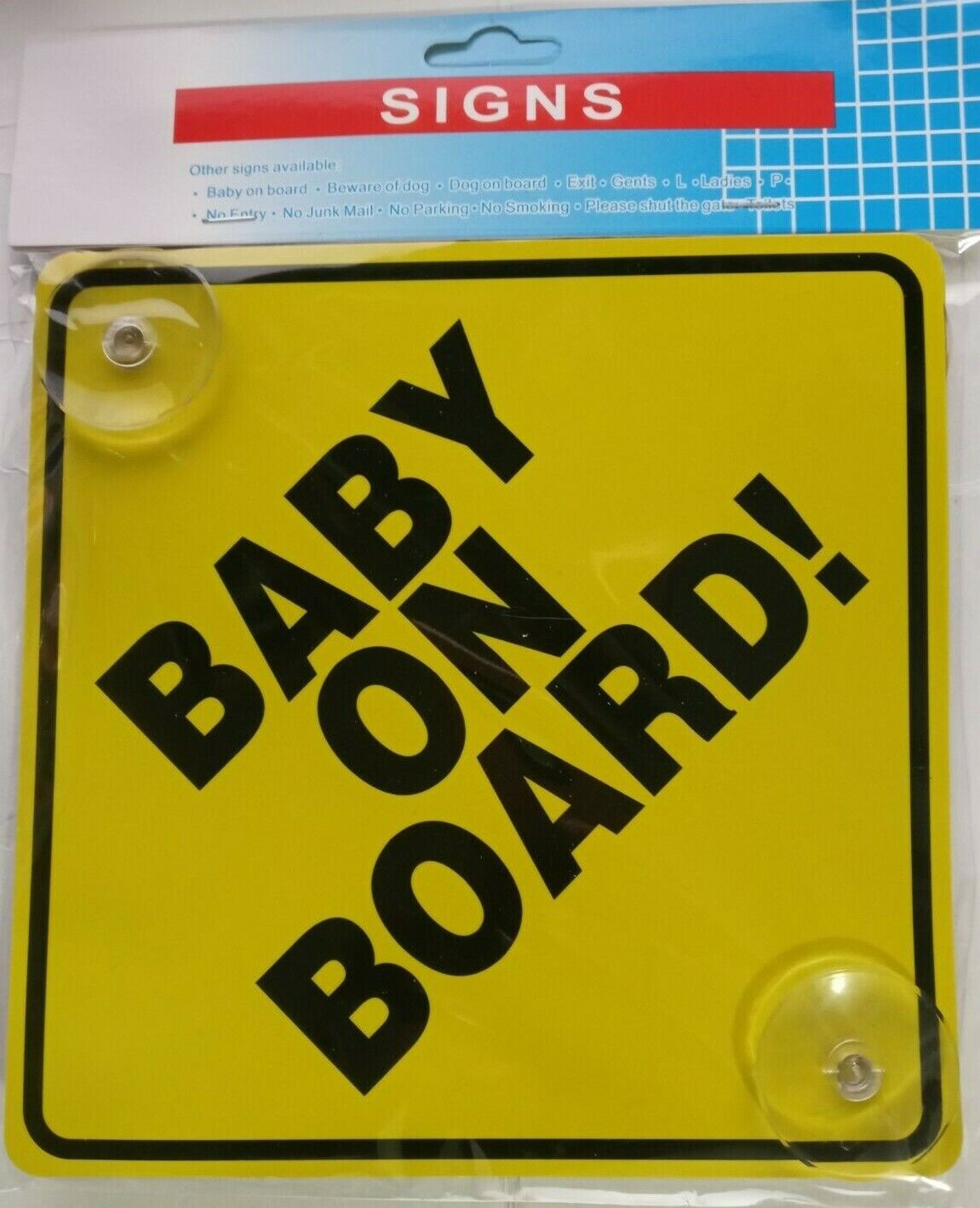 Baby On Board Signs Suction Cups - Car Signs Baby On Board 2 Count