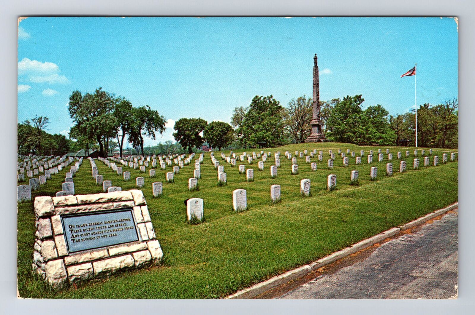 Wood WI- Wisconsin, VA Center, Cemetery, Antique, Vintage c1989 Postcard