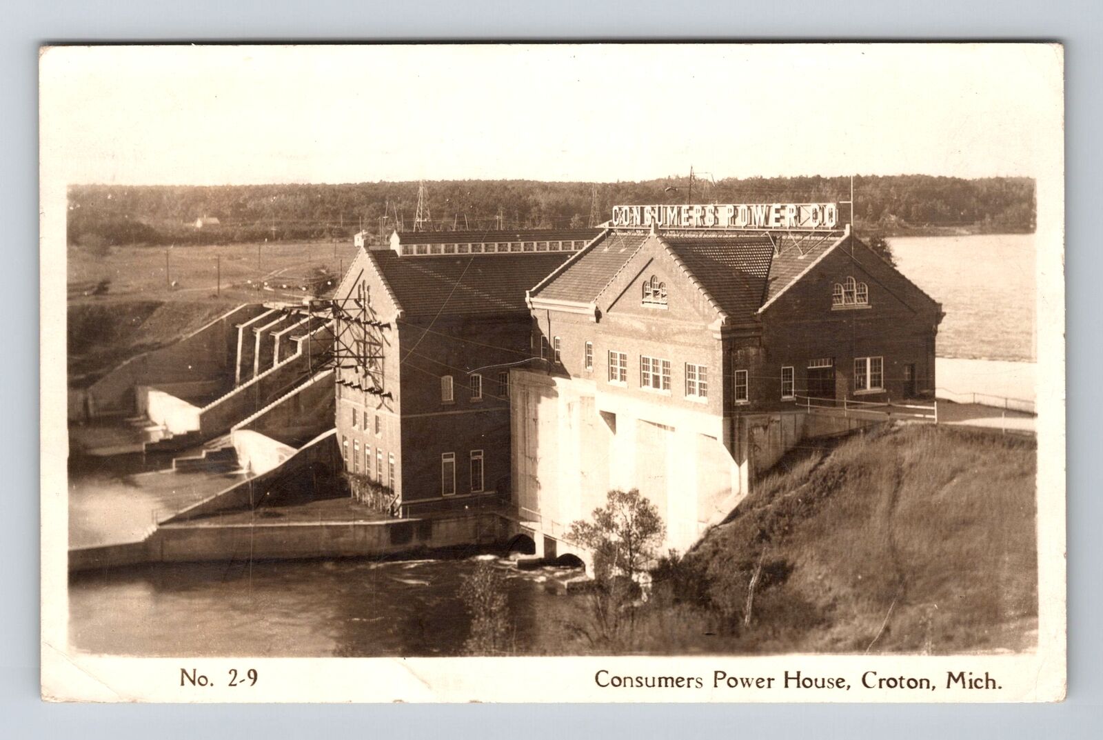Croton MI-Michigan RPPC Consumers Power House Real Photo c1940 Vintage Postcard