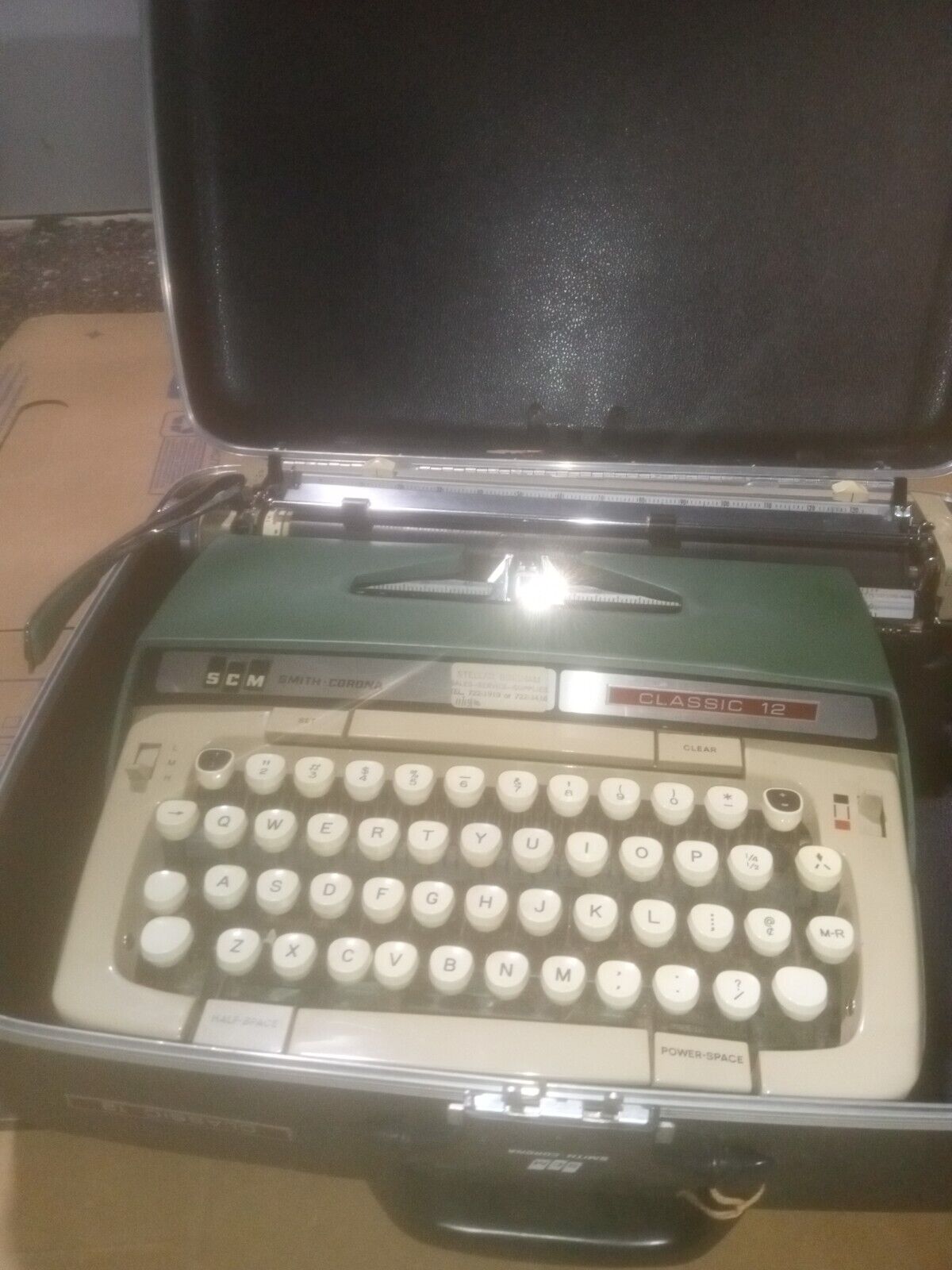Vintage SCM Smith Corona Classic 12  Portable Typewriter In Case Works See Video